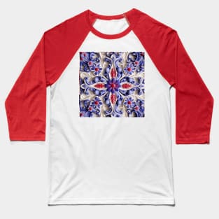 Fourth of July Inspired Design With Center flower and star Baseball T-Shirt